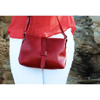 Maraki kožená kabelka SARIA červená
