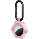 JC Удароустойчив силиконов ключодържател за Apple AirTag - JC AirTag Rugged Silicone Keyring (розов)