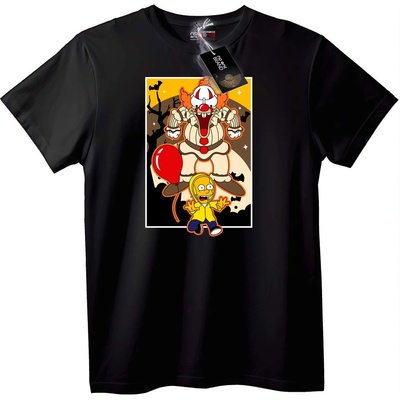 NOONEBRAND Тениска Pennywise и Жълто Дете за Хелоуин - S, Black
