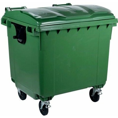 Manutan Expert Plastová vonkajšia odpadová nádoba 1 100 l, zelená