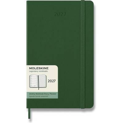 Moleskine A5 týdenní 2027 tmavě zelený