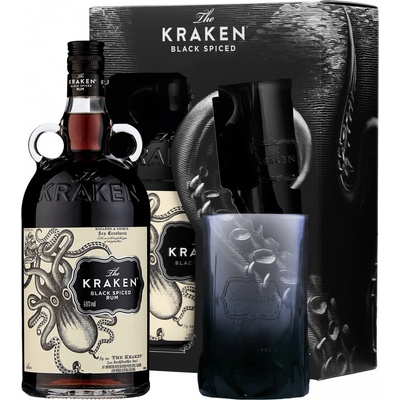 Kraken Black Spiced Rum 40% 1 l (darčekové balenie 1 pohárik)