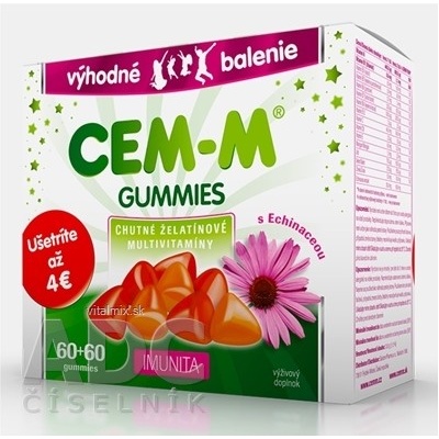 CEM-M Gummi IMmunita želatinové Multivitaminy s Echinaceou 120 ks