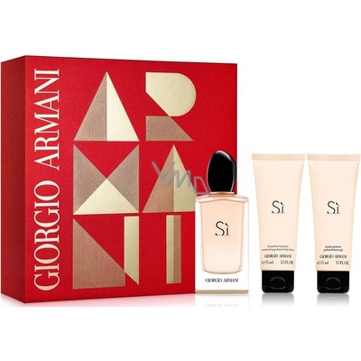 Giorgio Armani Si pre ženy EDP 100 ml + telové mlieko 75 ml + sprchový gél 75 ml darčeková sada