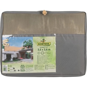 NORTENE Квадратна сива тента sunnet kit плетена - 3, 6 х 3, 6 м
