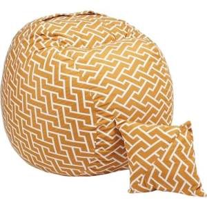 Pufrelax Комплект Барбарон и декоративна възглавница, 450л. Matusalem, Zippity Orange, Перящ се калъф, Подходящ за деца, Пълнеж с микс от мемори пяна и дунапрен, Гама Premium