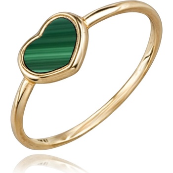 Minet JMG0202GGR Zlatý prsten srdíčko se zeleným malachitem