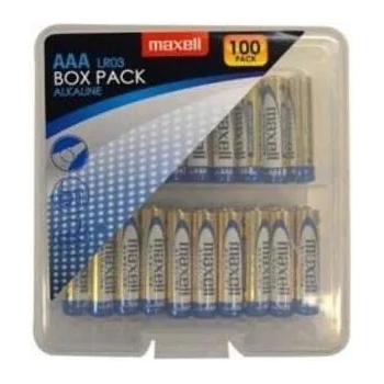 Maxell Алкални батерии MAXELL LR03 AAA 10x10 бр / 100 бр. в PVC кутия (ML-BA-LR03-100PK-PVC)