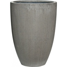 Pottery Pots Květináč Ben, tmavě šedá (vertikální vroubkování) 55 cm