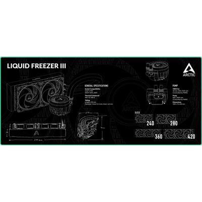 ARCTIC Геймърски пад Arctic Gaming Mousepad Liquid Freezer III Design (4895213704212)