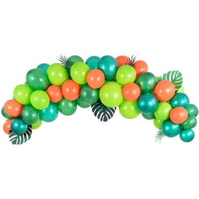 PartyDeco Balónková girlanda Sada zeleno oranžová DINO DŽUNGLE 200 cm