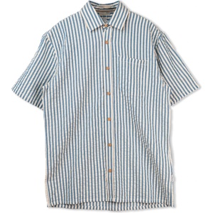 LAKOR Мъжка риза с копчета LAKOR Seer Sucker Short Sleeve Shirt - Bering Sea - размер M (033-3078-0112)