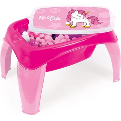Маса с Конструктор Dolu UNICORN , 30 части, 42.5x30.5x17.5 см, 1+ години, Розова
