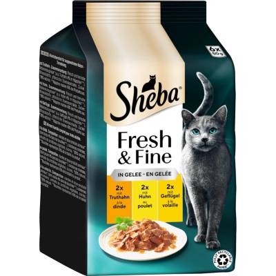 Sheba Fresh & Fine krůta, kuřecí a drůbež v želé 72 x 50 g