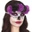 Fiestas Guirca Маска с черни и лилави цветя Catrina