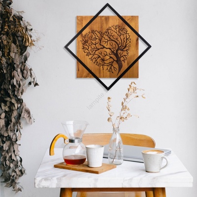 Asir Декорация за стена 54x54 см дърво дърво/метал (AS1629)