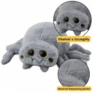 LEAN Toys Plush Mascot Insect Spider Gray 30cm