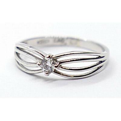 Klenoty Budín Dámský zásnubní prsten z bílého zlata se zirkonem HK1245