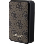GUESS PU 4G Power Bank 10000 mAh 18W - преносима външна батерия с USB-C порт, USB-A изход и технология за бързо зареждане (кафяв)