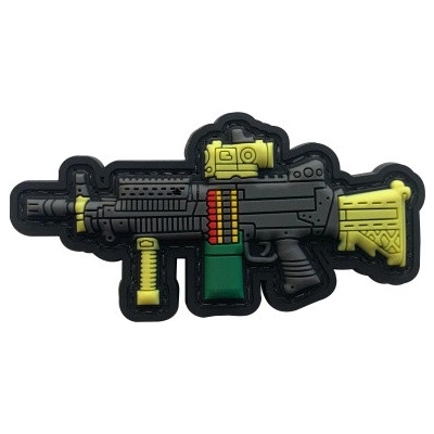 ARMED PATCHES 3D PVC velcro nášivka s motivem zbraně MACHINEGUN 2