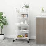 vidaXL Кухненска количка на 5 нива, черна, 46x26x105 см, желязо (336329)