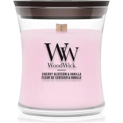 WoodWick Cherry Blossom & Vanilla ароматна свещ с дървен фитил 85 гр