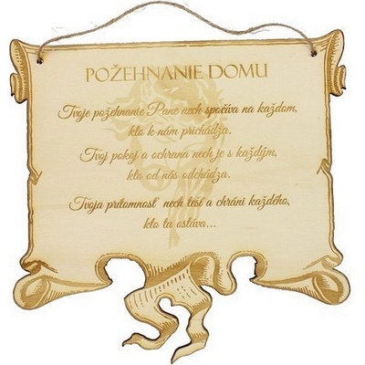 Drevená darčeková ceduľka Požehnanie domu Slovenská verzia