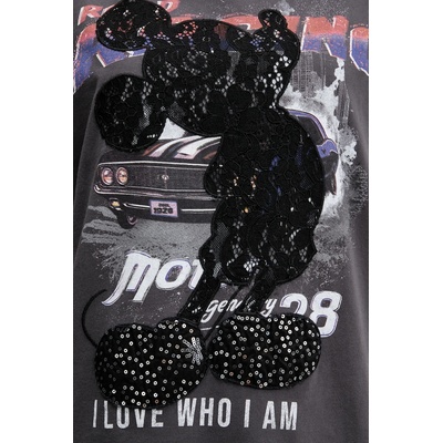 Desigual Памучна тениска Desigual MICKEY LACE (25WWTK56)