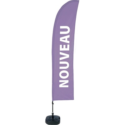 Jansen Display Beach Flag Budget Wind Complete Set New Purple French, 1010 x 4305 mm