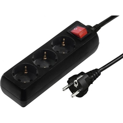 Hama Разклонител hama 220v с 3-гнезда 1.4метра ключ черен