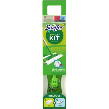 Swiffer Sweeper Startovací sada s 1 nástavcem, 8 utěrkami a 3 čistícími ubrousky