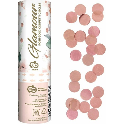 Konfety vystreľovacie Glamour ružové zlato metalické