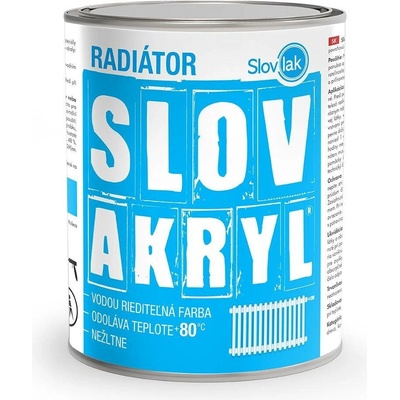 SLOVAKRYL RADIÁTOR bílá vrchní barva na radiátor 0,75 l 0100 Bílá