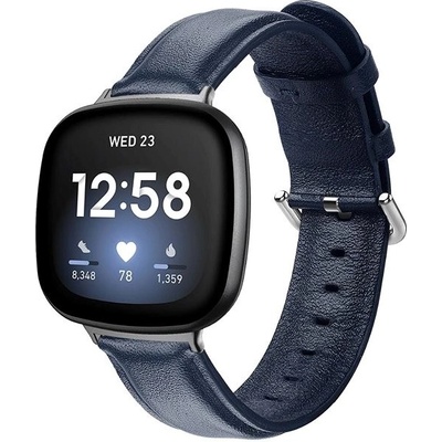 BStrap Leather Lux pro Fitbit Versa 3, navy blue STR00282