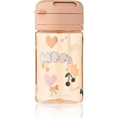 LIEWOOD Dětská lahev s brčkem Pavia Mood / Pale Tuscany růžová barva 500 ml