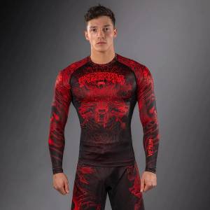 Venum | Официален Вносител за България Рашгард Venum Wolf Atak Long Sleeve Rashguard - Black/Red - S