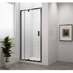 POLYSAN Easy Black - Душова врата Pivot 76-90x190 см, прозрачно стъкло/матово черно EL1615B (EL1615B)
