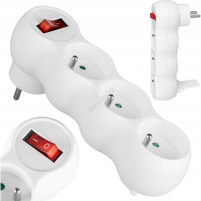 Vayox Разклонител с ключ, 3 гнезда (bx0069)