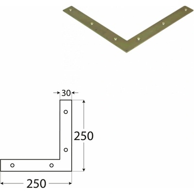 Domax NA montážny rohovník 3- 250 x 250 x 30 x 3 mm 10 ks