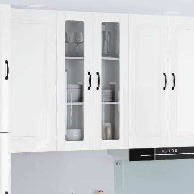 vidaXL Стенен стъклен шкаф LUCCA Бял гланц 60 x 31 x 100 см (885179)