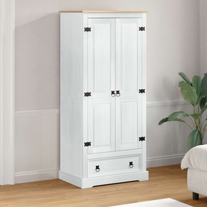 vidaXL Шкафове с чекмедже Бяло 76 x 50 x 170 см Солидно борово дърво (42024936)