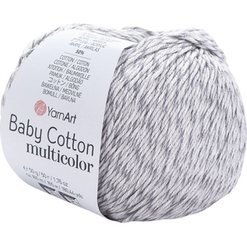 YARNART Baby Cotton Multicolor 5202 Grey White Плетива прежда (Baby Cotton Multicolor 5202)