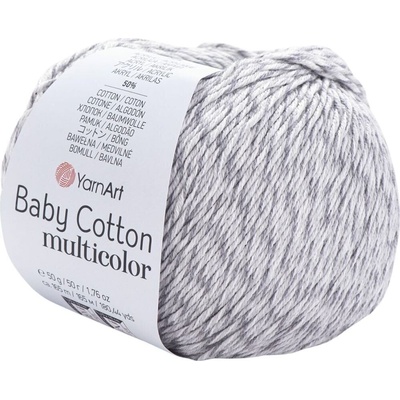 YARNART Baby Cotton Multicolor 5202 Grey White Плетива прежда (Baby Cotton Multicolor 5202)