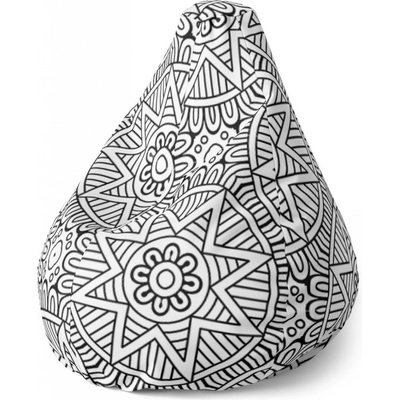 Sablio sedací vak Pear hvězdy mehendi 140 x 100 x 25 cm