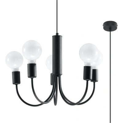 Sollux Черно висящо осветително тяло ø 45 cm Karim - Sollux (NL.0855)