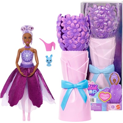 Barbie bábika Flower Reveal kvetinová prekvapenie fialová sedmokráska JMF58