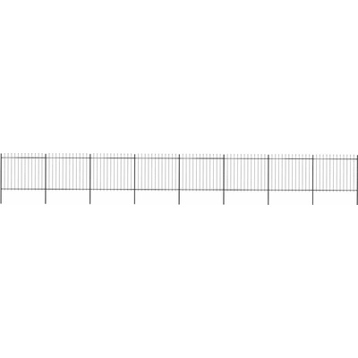 vidaXL Zahradní plot s kopím nahoře ocelový 1426 x 150 cm černý