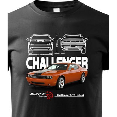 Dětské tričko Dodge Challenger SRT Hellcat Černá Velikost Canvas Bezvatriko.cz 2321