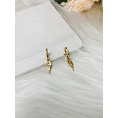 Ornamenti pozlacené náušnice Angel Wing gold ORT300063