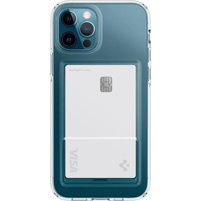 Spigen Crystal Slot Case - силиконов (TPU) кейс с отделение за кр. карти за iPhone 15 Pro Max (прозрачен)
